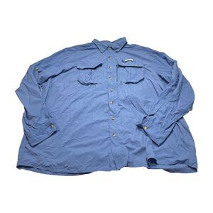 Gander Mountain Guide Series Fishing Shirt Men's 3XLT Blue Nylon Button-Down